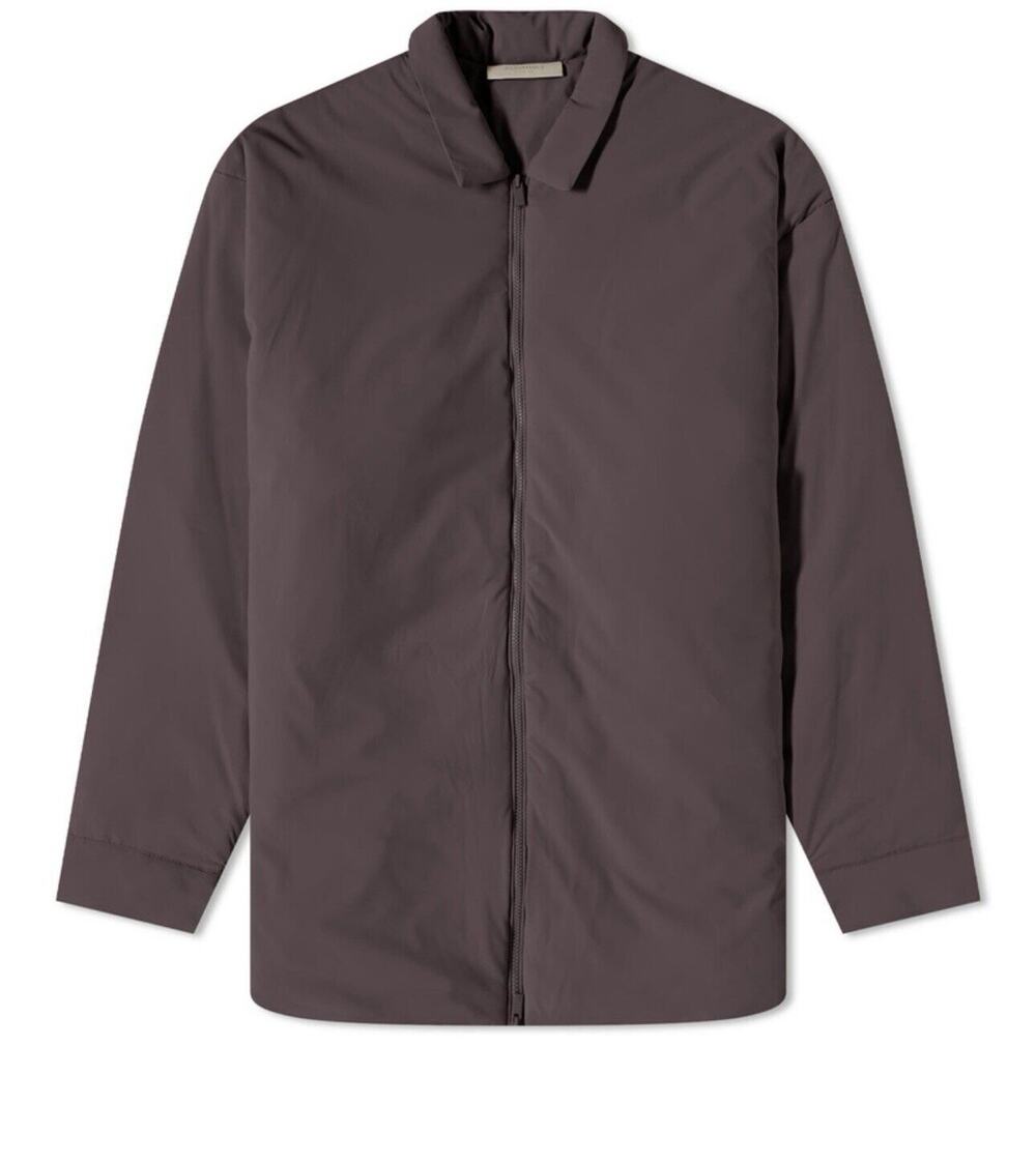 Fear of God ESSENTIALS Men's Nylon Filled Shirt Jacket  in Plum Size Small